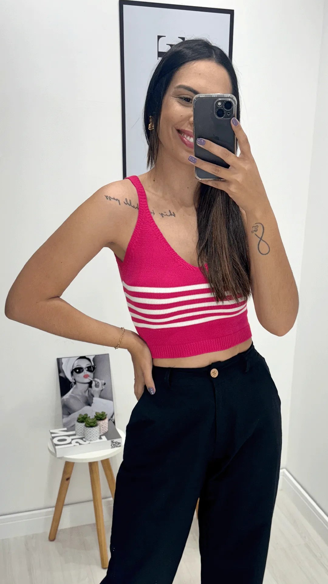 Cropped modal alcinha, Pink, feito com tecido Modal, disponível na DuoAnge Store em Umuarama