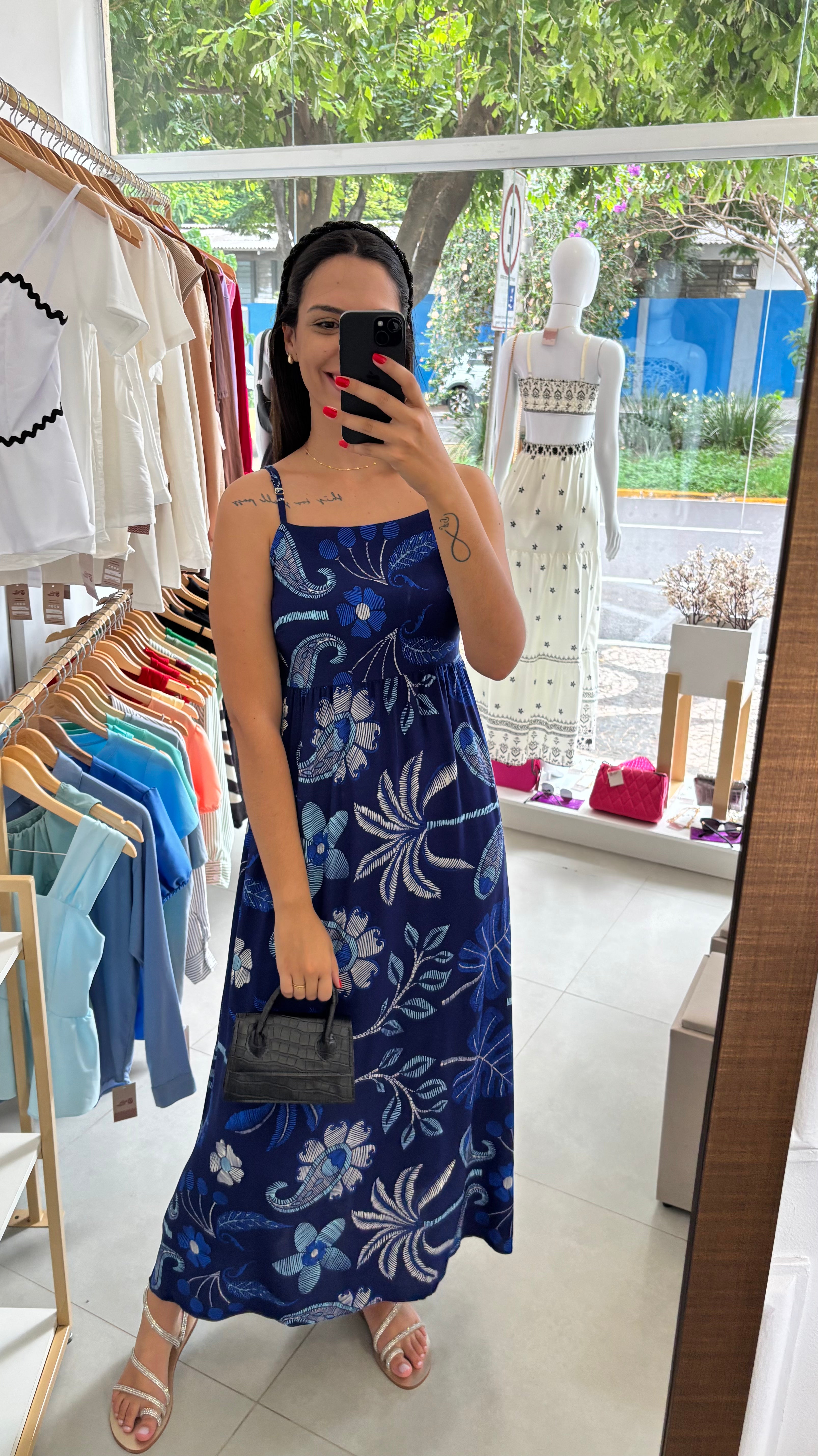 Vestido estampado alcinha